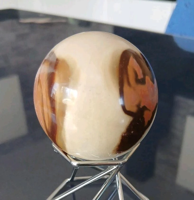 Esfera de jaspe impresa de muy buena calidad 5 cm / 180 g Madagascar sin soporte – photo 2